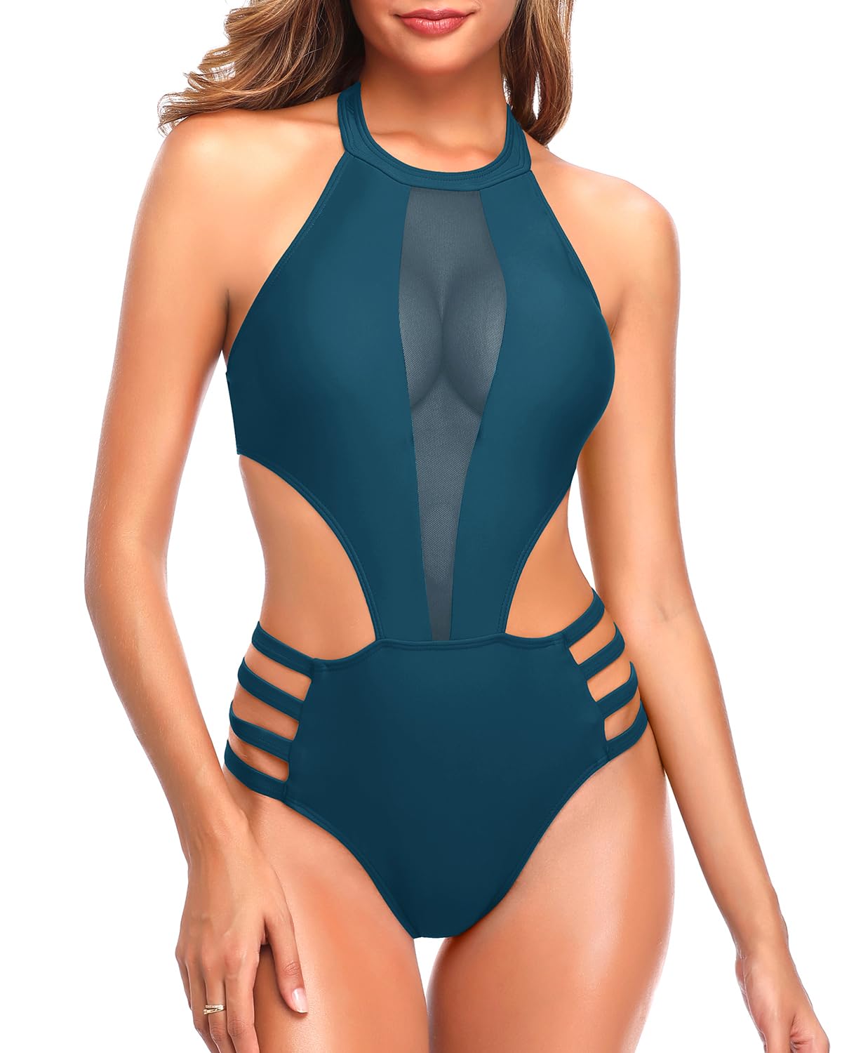 Tempt Me Sexy Mesh High Neck Monokini Swimsuit — image 7