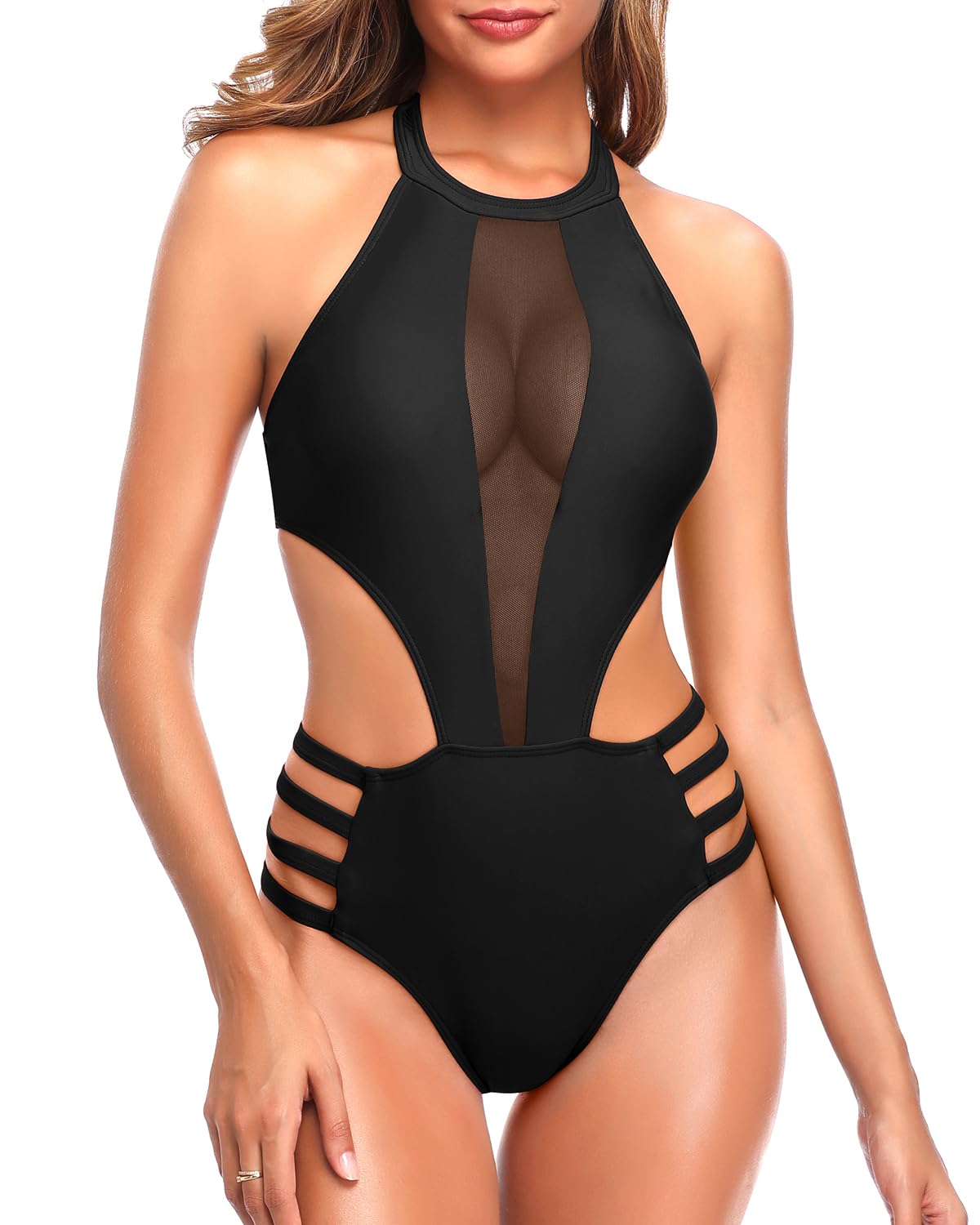 Tempt Me Sexy Mesh High Neck Monokini Swimsuit — image 9