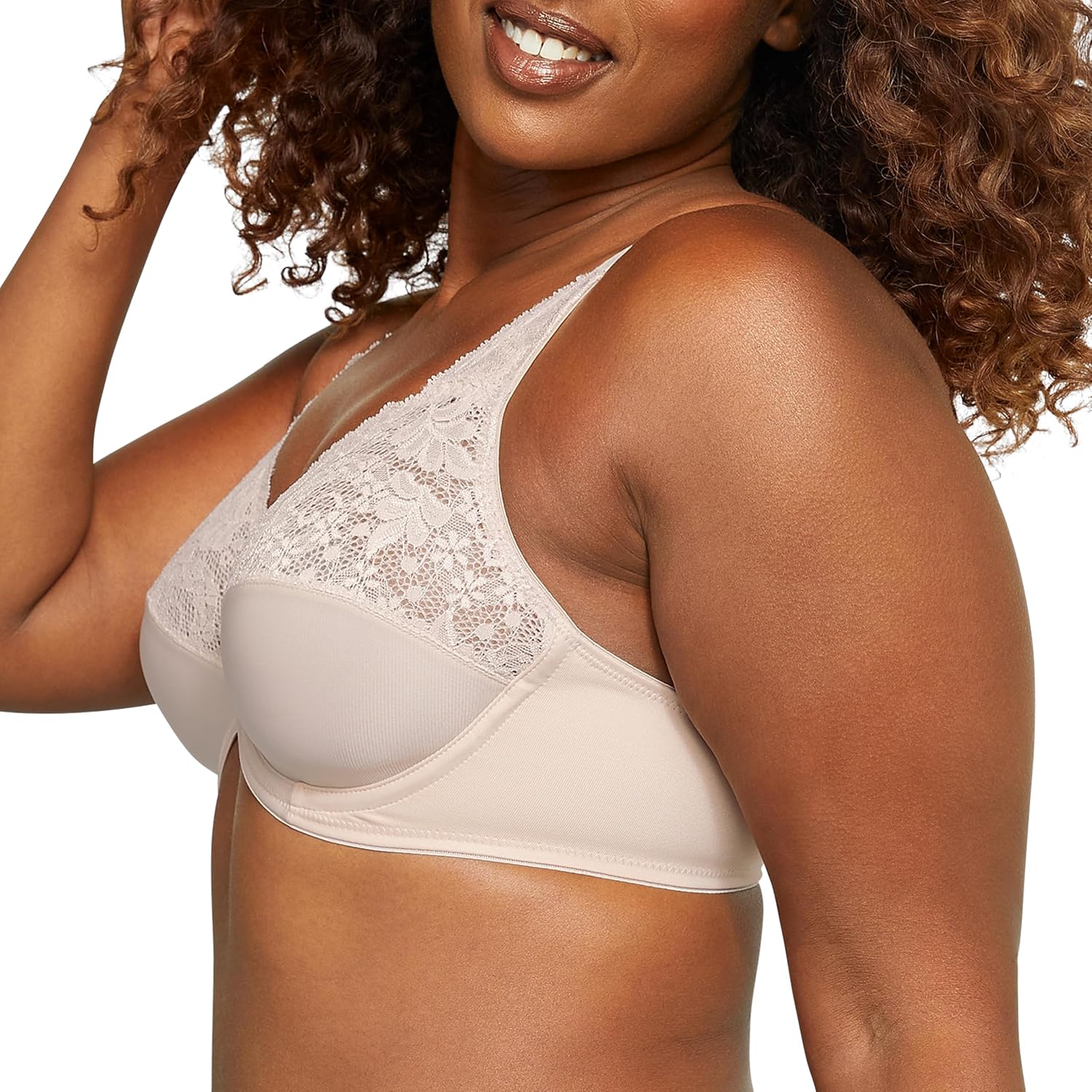 Bali Lilyette Minimizer Underwire Bra with Lace Trim — image 2