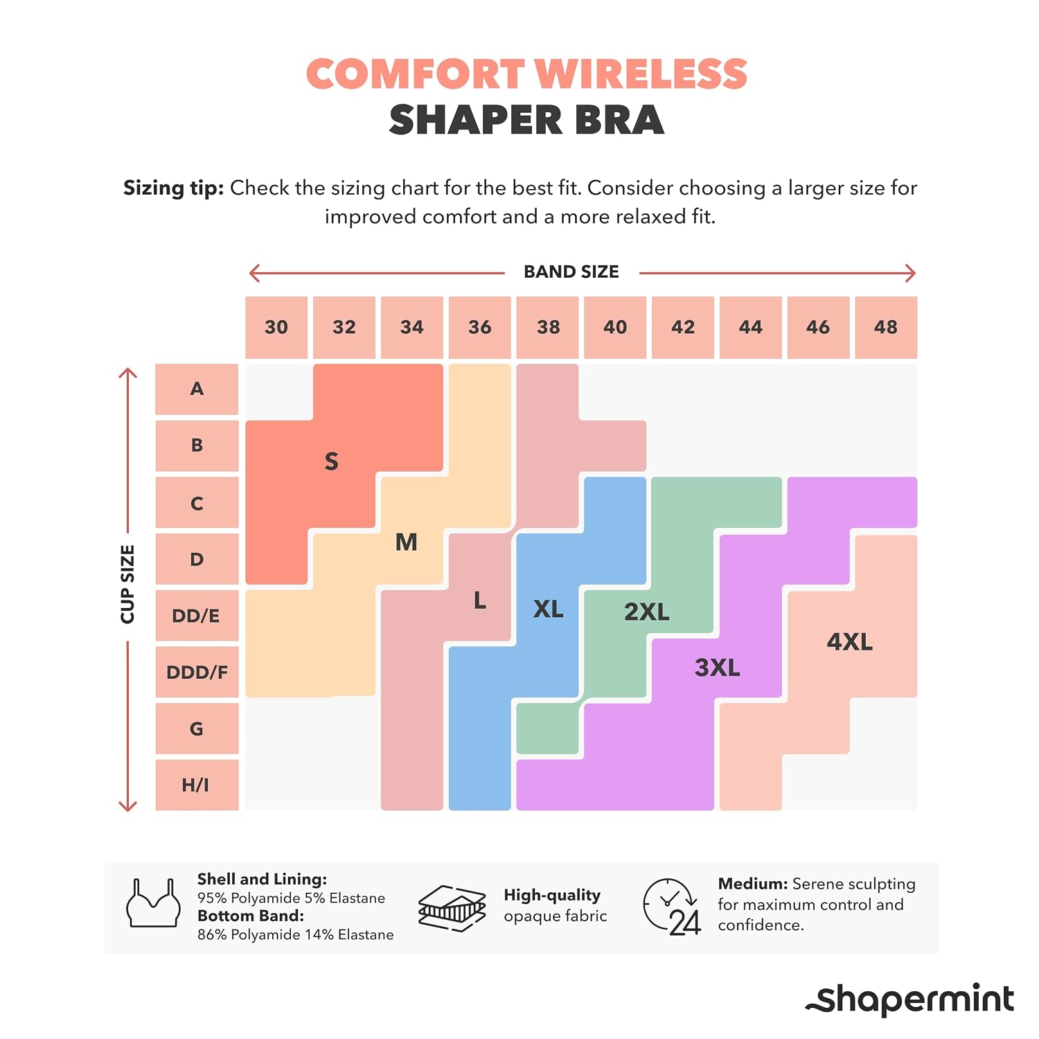 SHAPERMINT Women's Seamless Wireless Everyday Bra — image 3