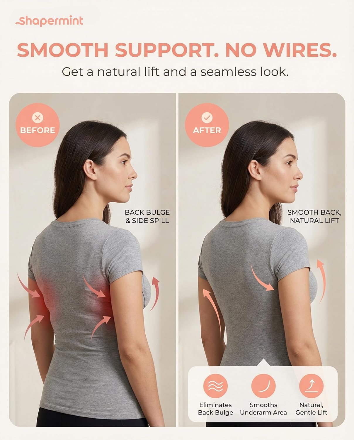 SHAPERMINT Women's Seamless Wireless Everyday Bra — image 5