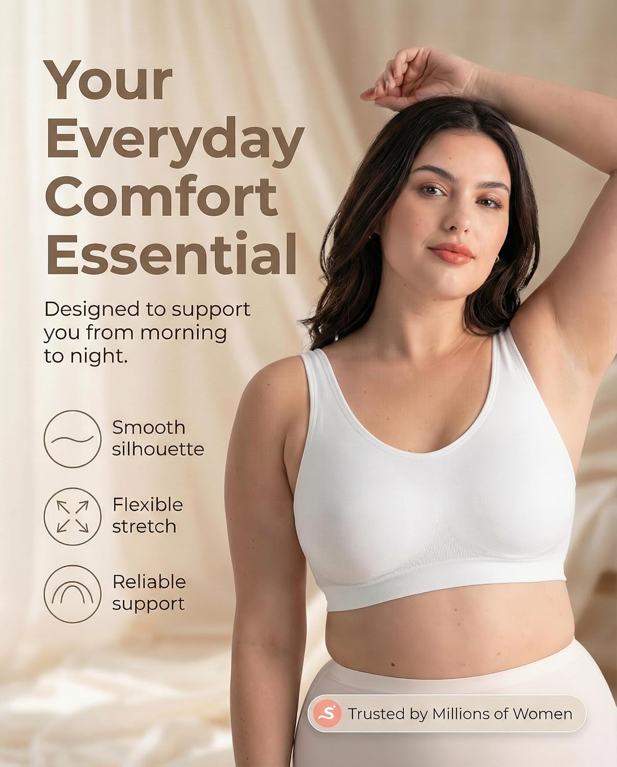 SHAPERMINT Women's Seamless Wireless Everyday Bra — image 8