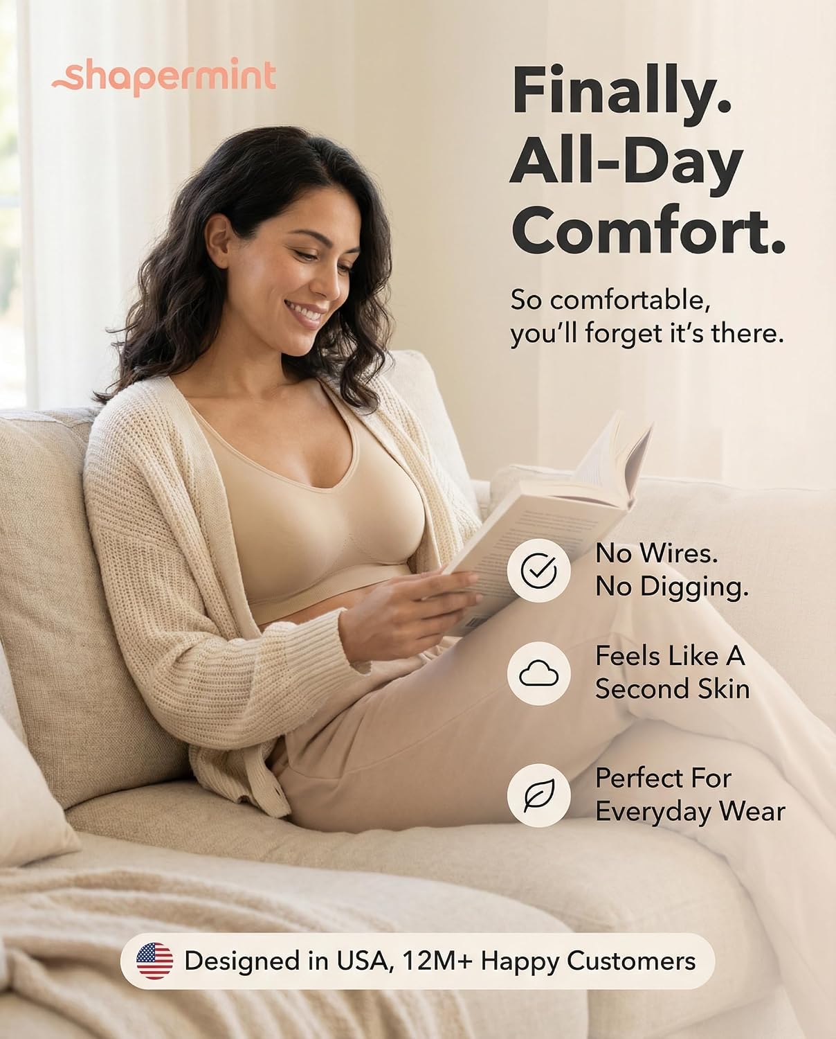 SHAPERMINT Women's Wireless Seamless Comfort Bra — image 2
