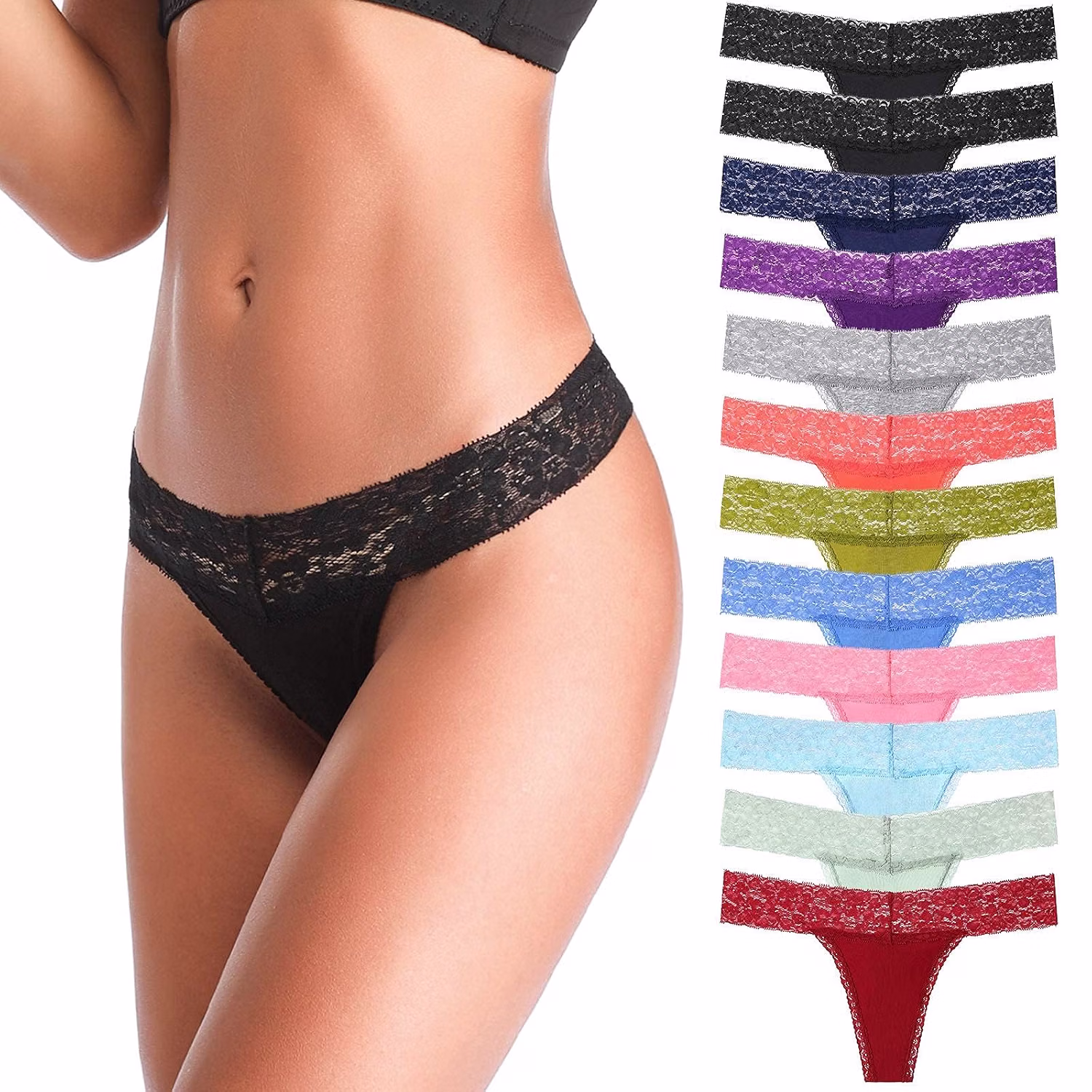 ANNYISON Seamless Lace Thongs for Women — image 10