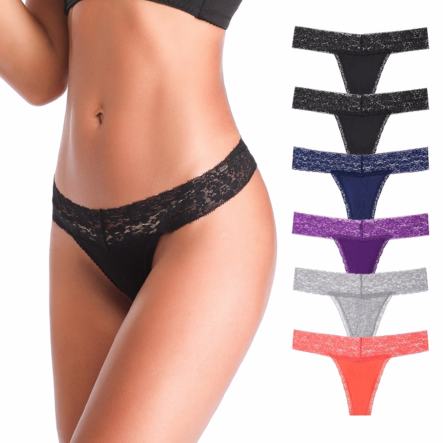 ANNYISON Seamless Lace Thongs for Women — image 11