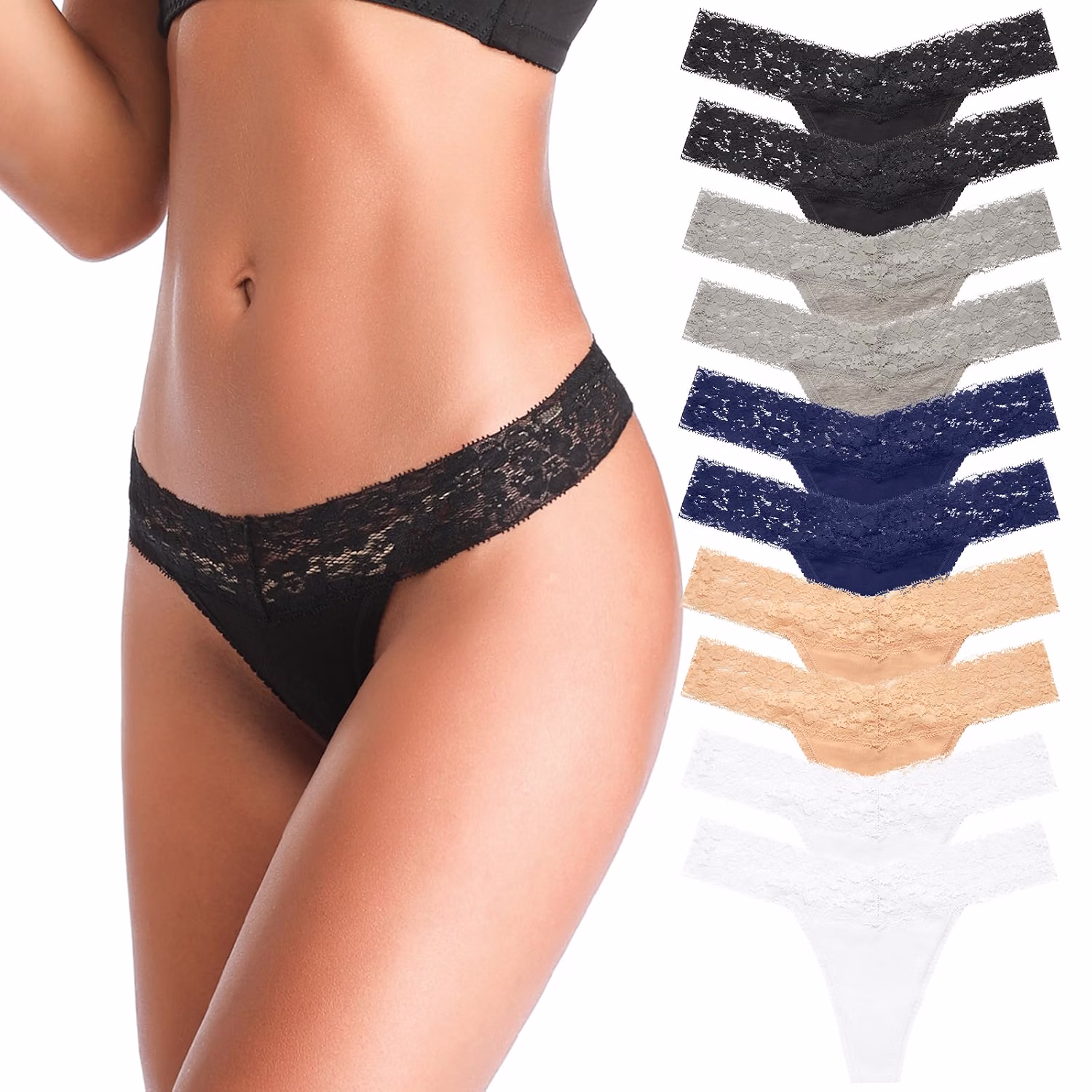 ANNYISON Seamless Lace Thongs for Women — image 12