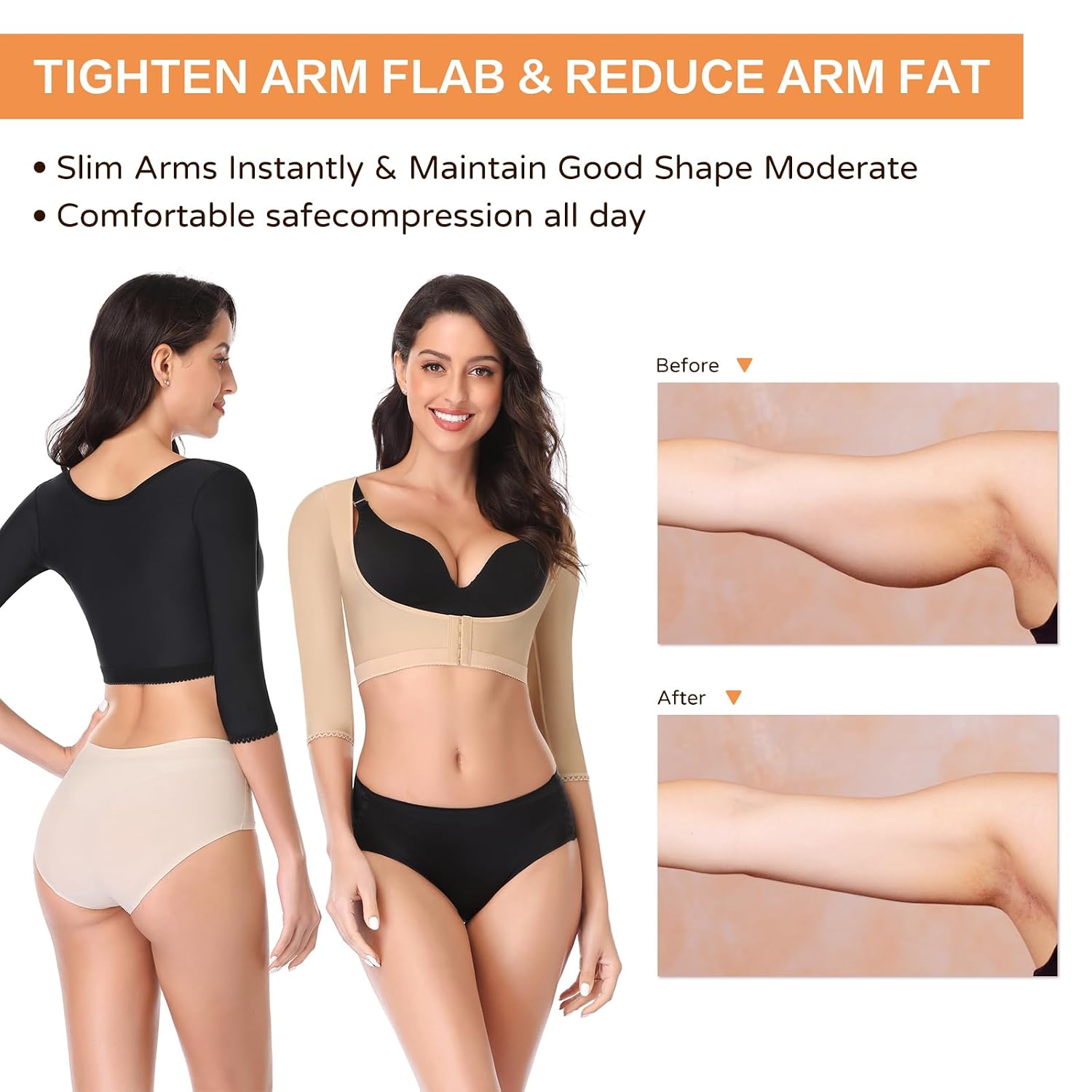 woahee Women's Plus Size Arm Shaper Compression Sleeve — image 6