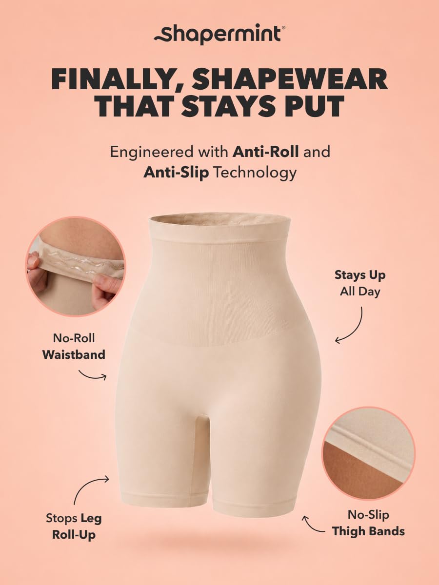SHAPERMINT High-Waisted Tummy Control Shapewear Shorts — image 5