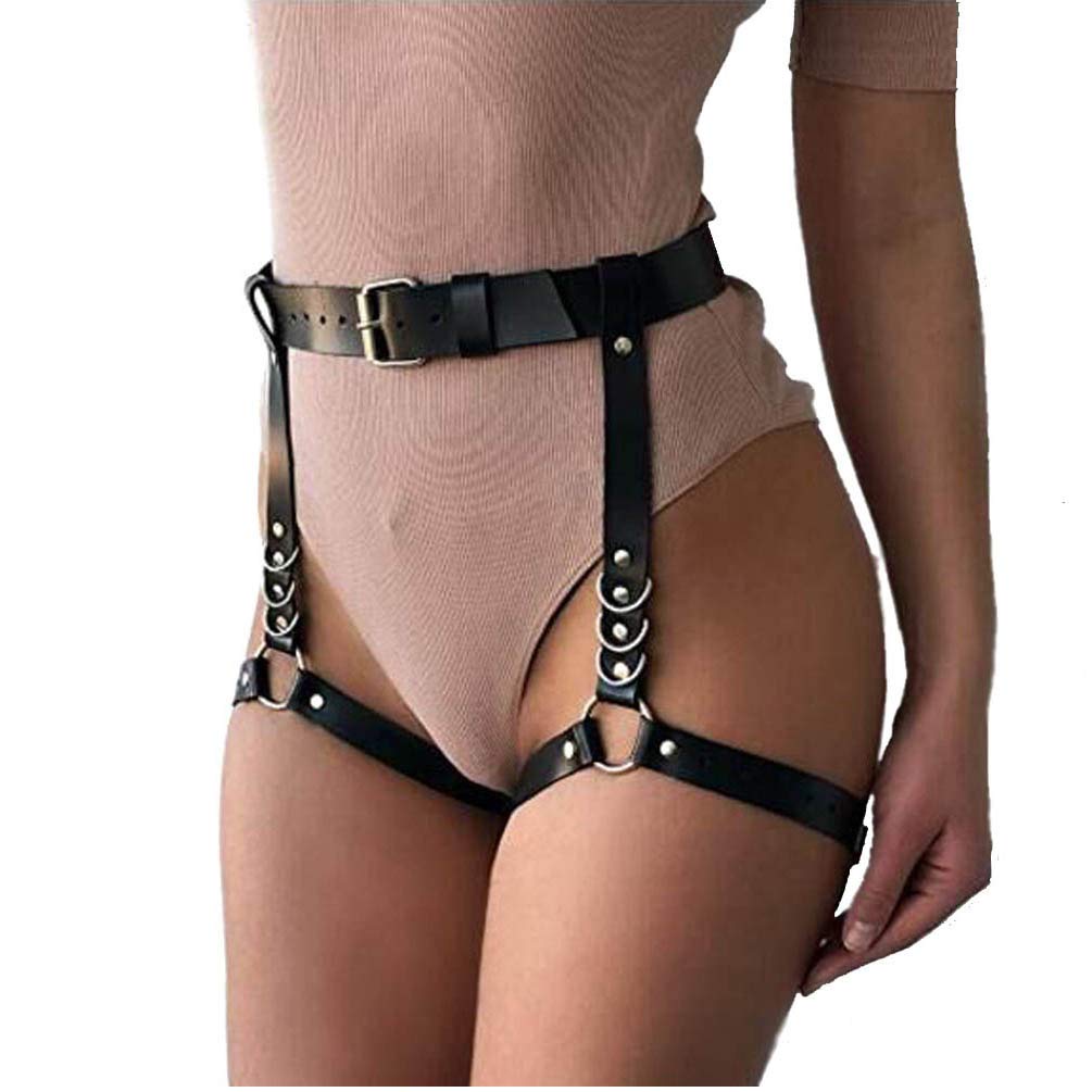 Pretishows PU Leather Leg Harness Waist Belt