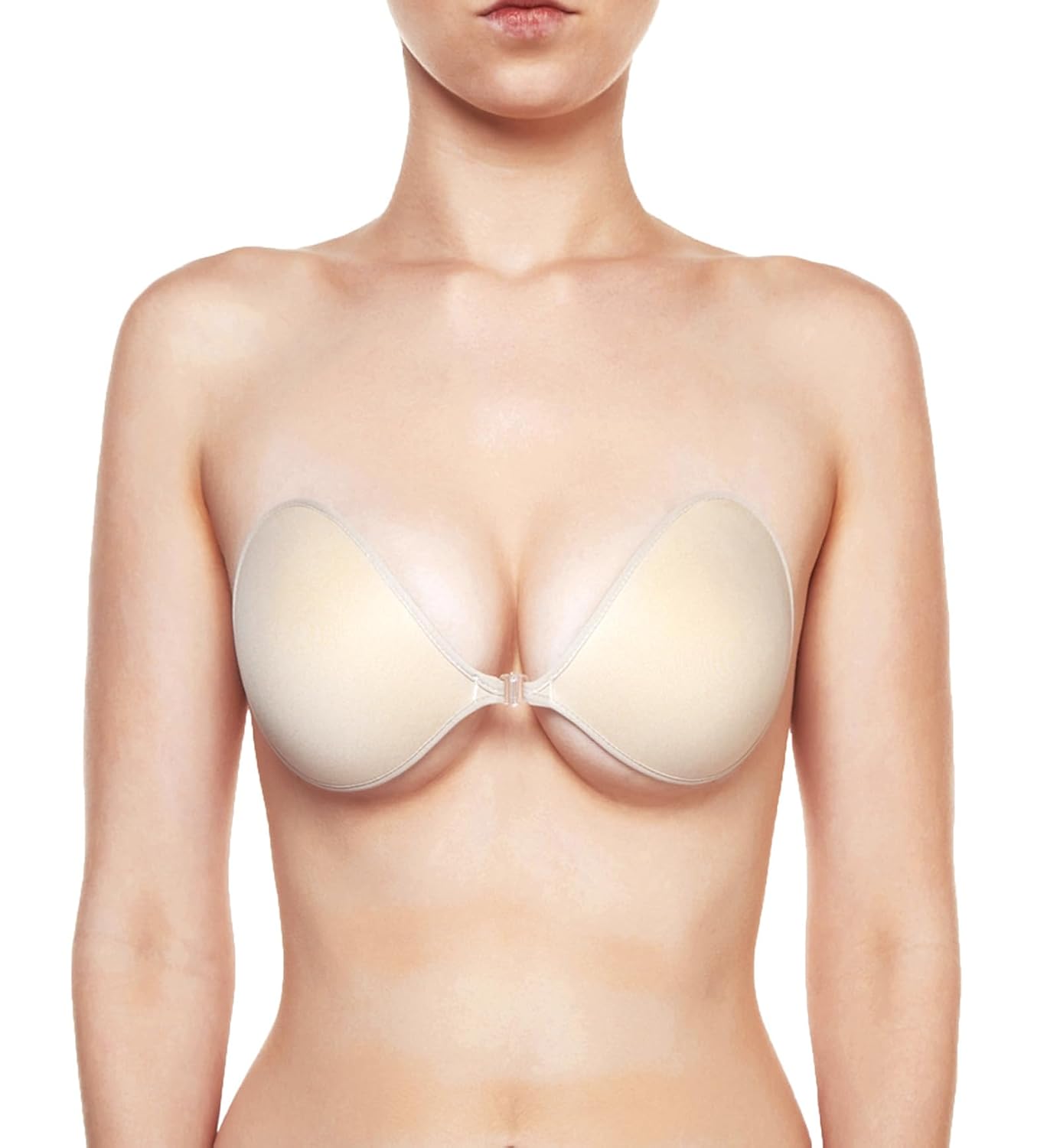 Seamless adhesive bra that stays invisible under clothing