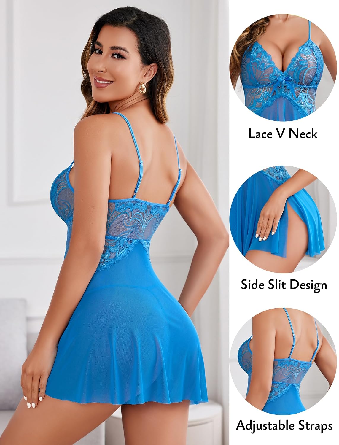 Avidlove Lace Babydoll with Side Slit and Thong — image 2