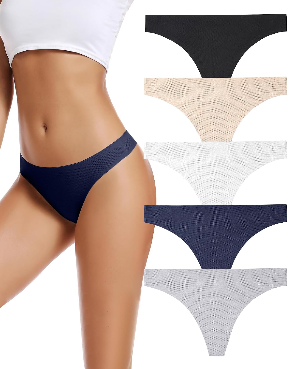 voenxe Seamless Invisible Thong 5 Pack