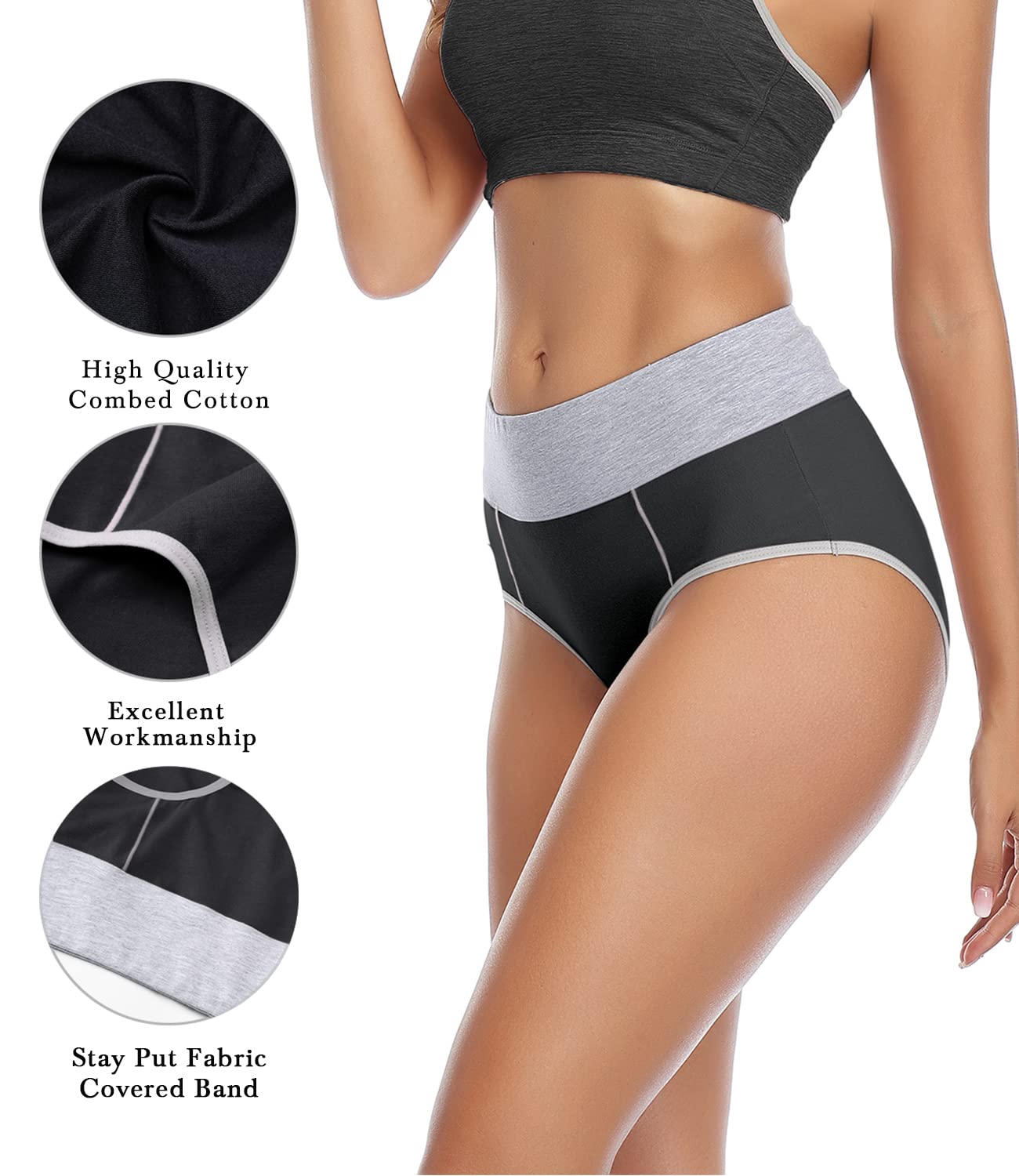 Wirarpa Women's High Waist Cotton Briefs 5-Pack — image 5