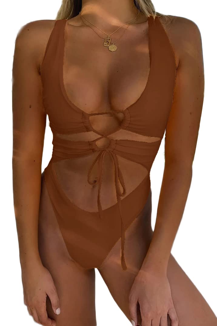 CHYRII Women's Cutout Lace Up Backless Monokini — image 3