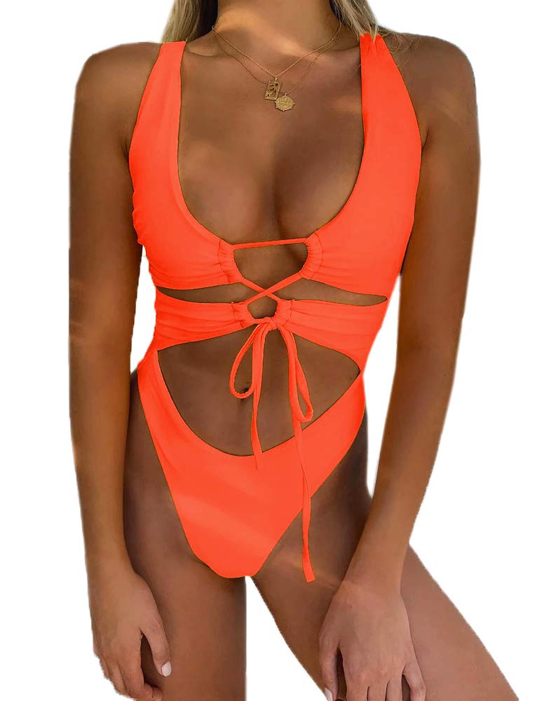 CHYRII Women's Cutout Lace Up Backless Monokini — image 5