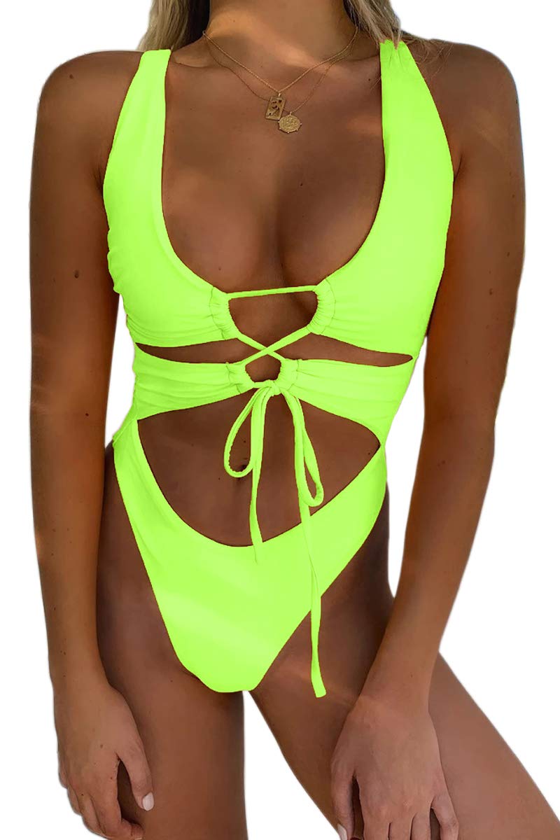 CHYRII Women's Cutout Lace Up Backless Monokini — image 7