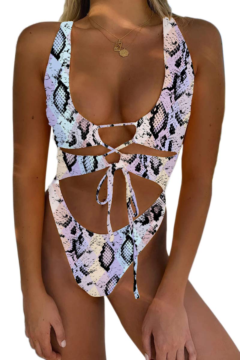 CHYRII Women's Cutout Lace Up Backless Monokini — image 10