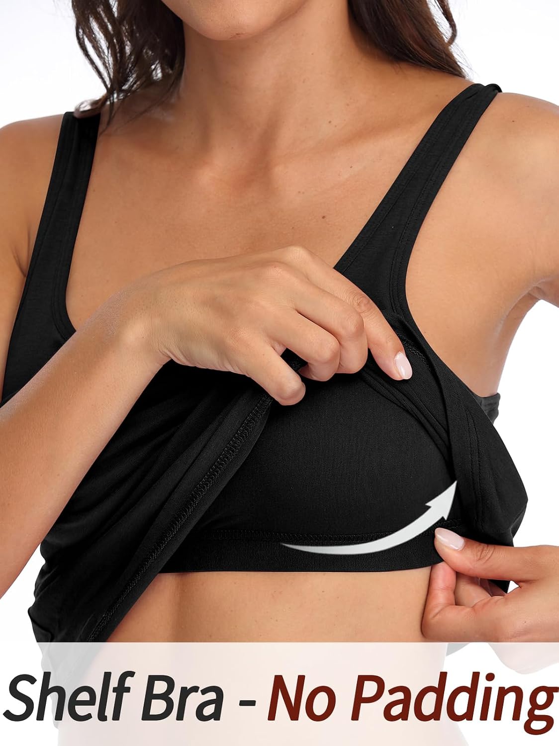 V FOR CITY Women's Cotton Tank Top with Shelf Bra — image 5