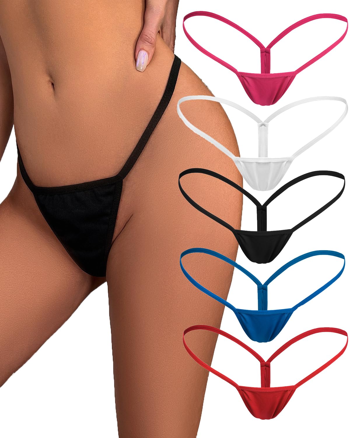 Justgoo Women's Low Rise G-String Cotton Thong