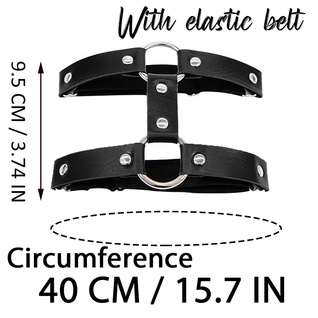 BODIY Black PU Leather Thigh Garter Belt — image 2