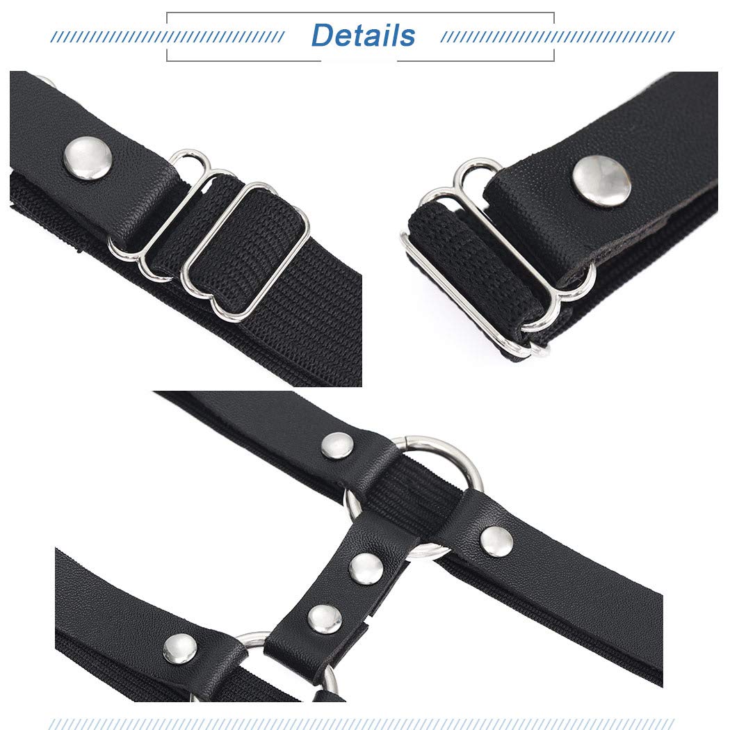 BODIY Black PU Leather Thigh Garter Belt — image 4