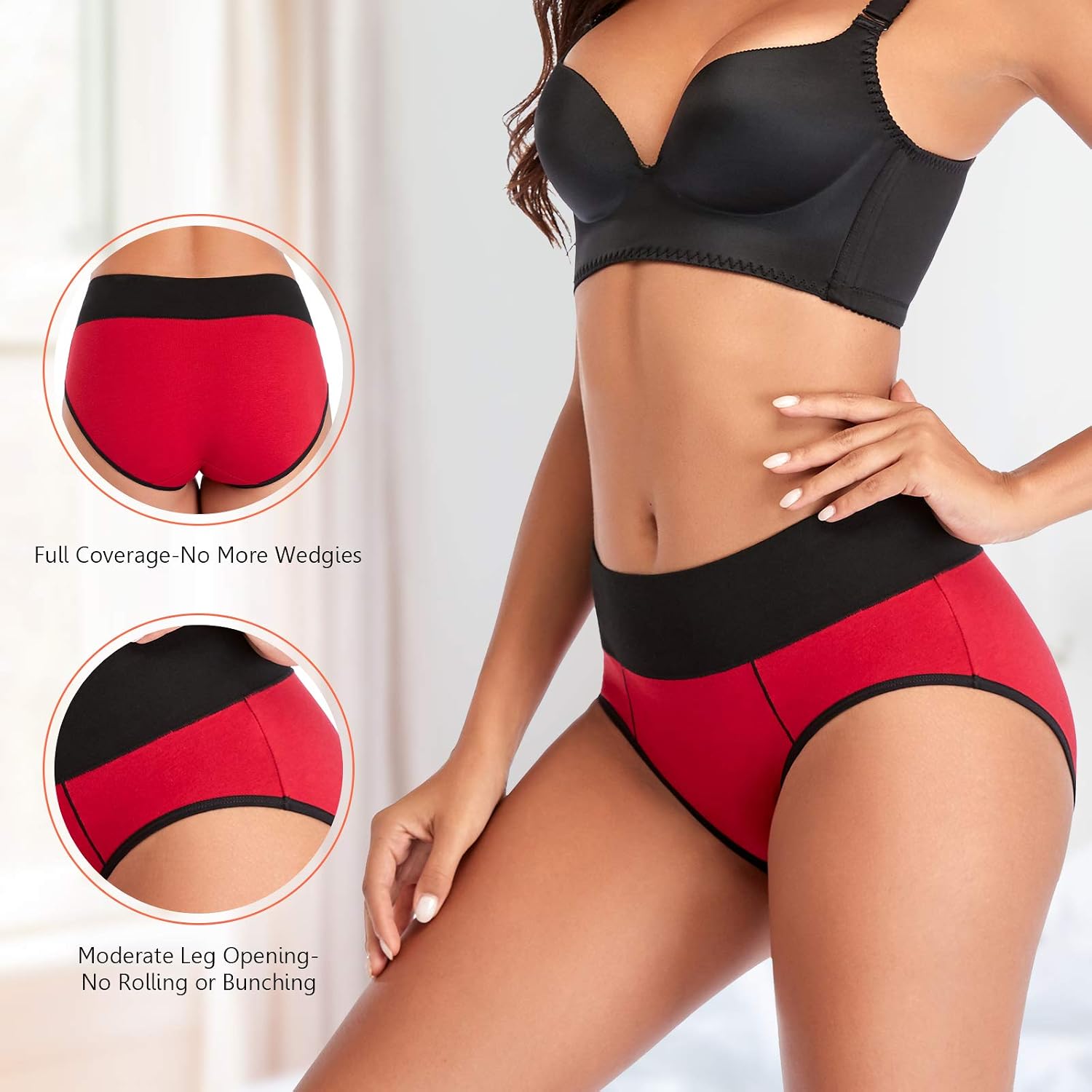 Eiggam Women's Cotton High Waisted Full Coverage Briefs — image 3