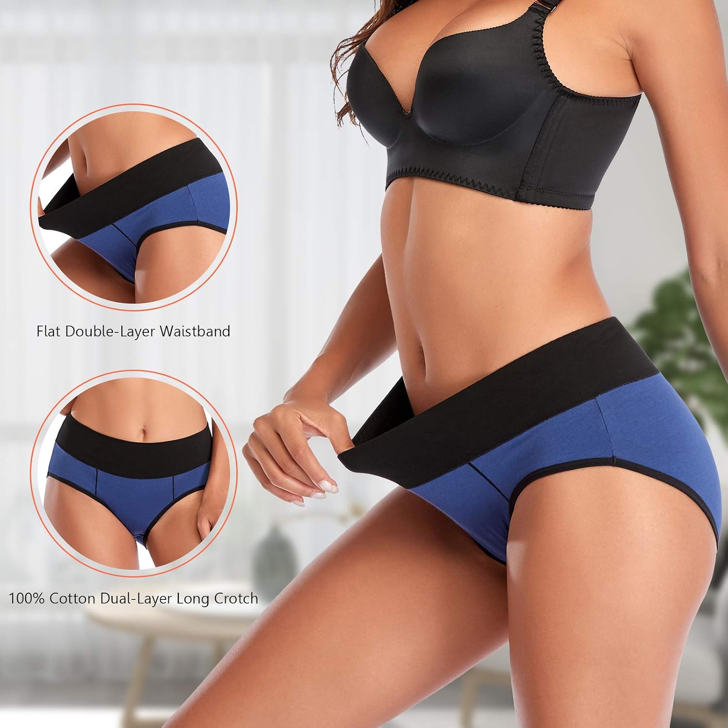 Eiggam Women's Cotton High Waisted Full Coverage Briefs — image 4