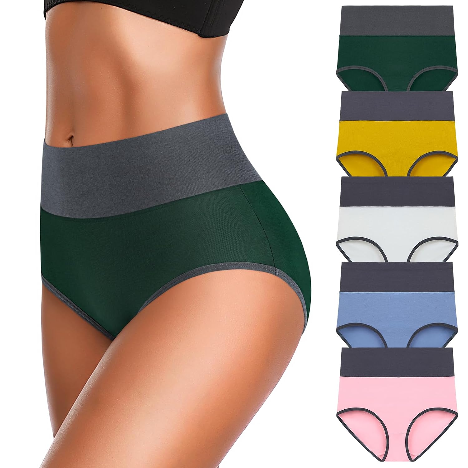 Eiggam Women's Cotton High Waisted Full Coverage Briefs — image 7