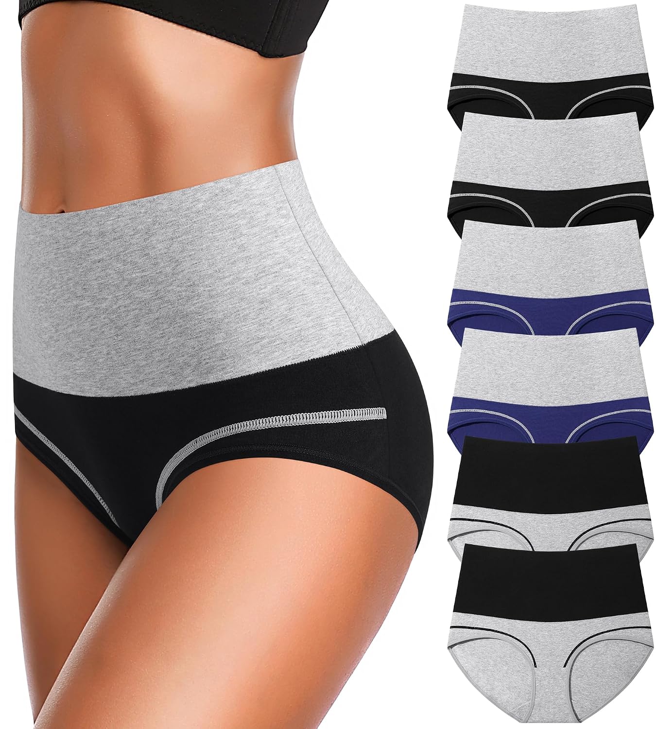Eiggam Women's Cotton High Waisted Full Coverage Briefs — image 8