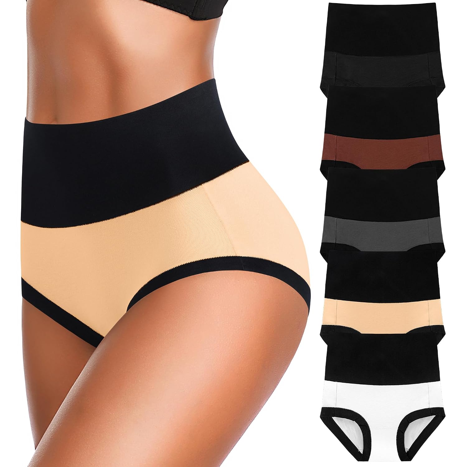 Eiggam Women's Cotton High Waisted Full Coverage Briefs — image 9