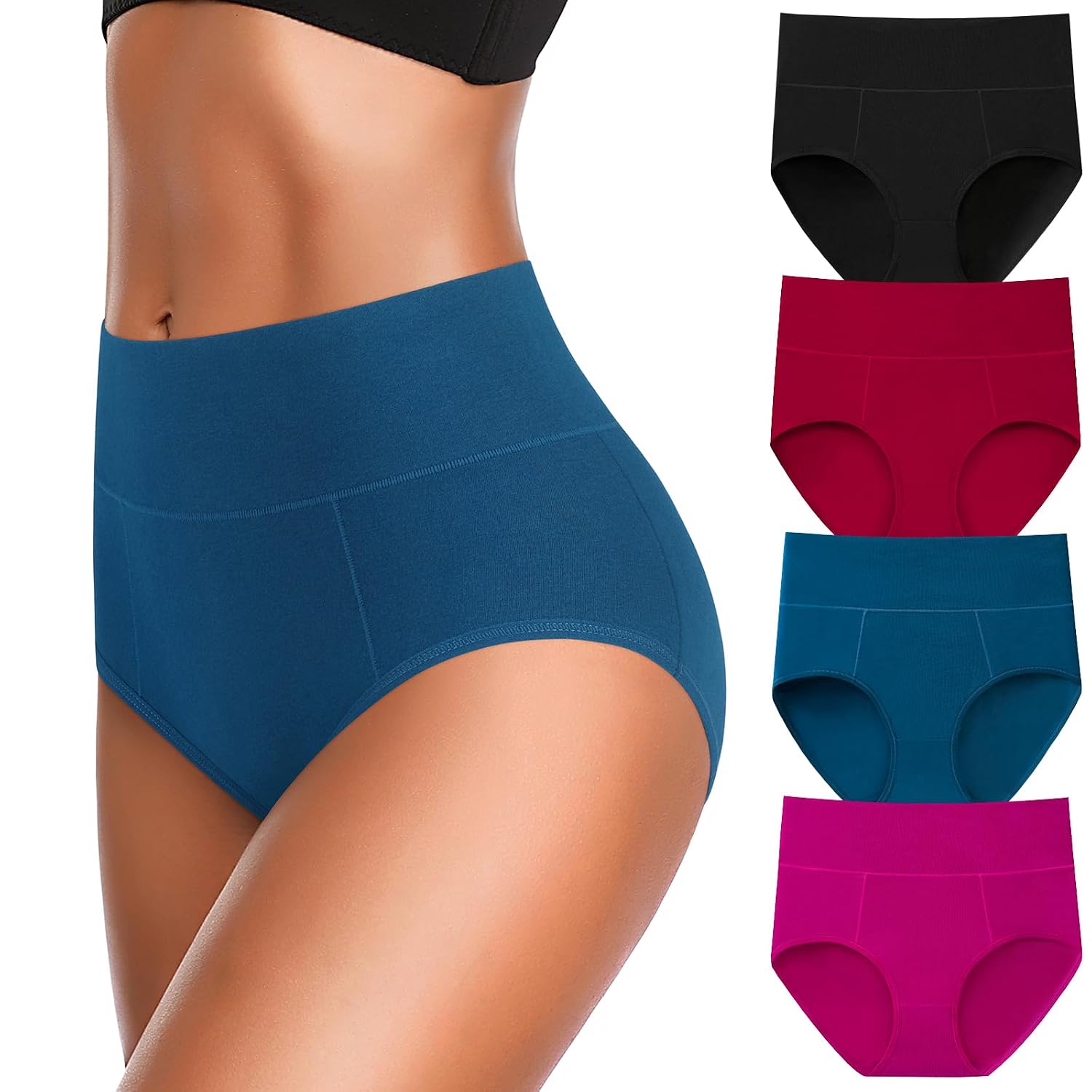 Eiggam Women's Cotton High Waisted Full Coverage Briefs — image 10