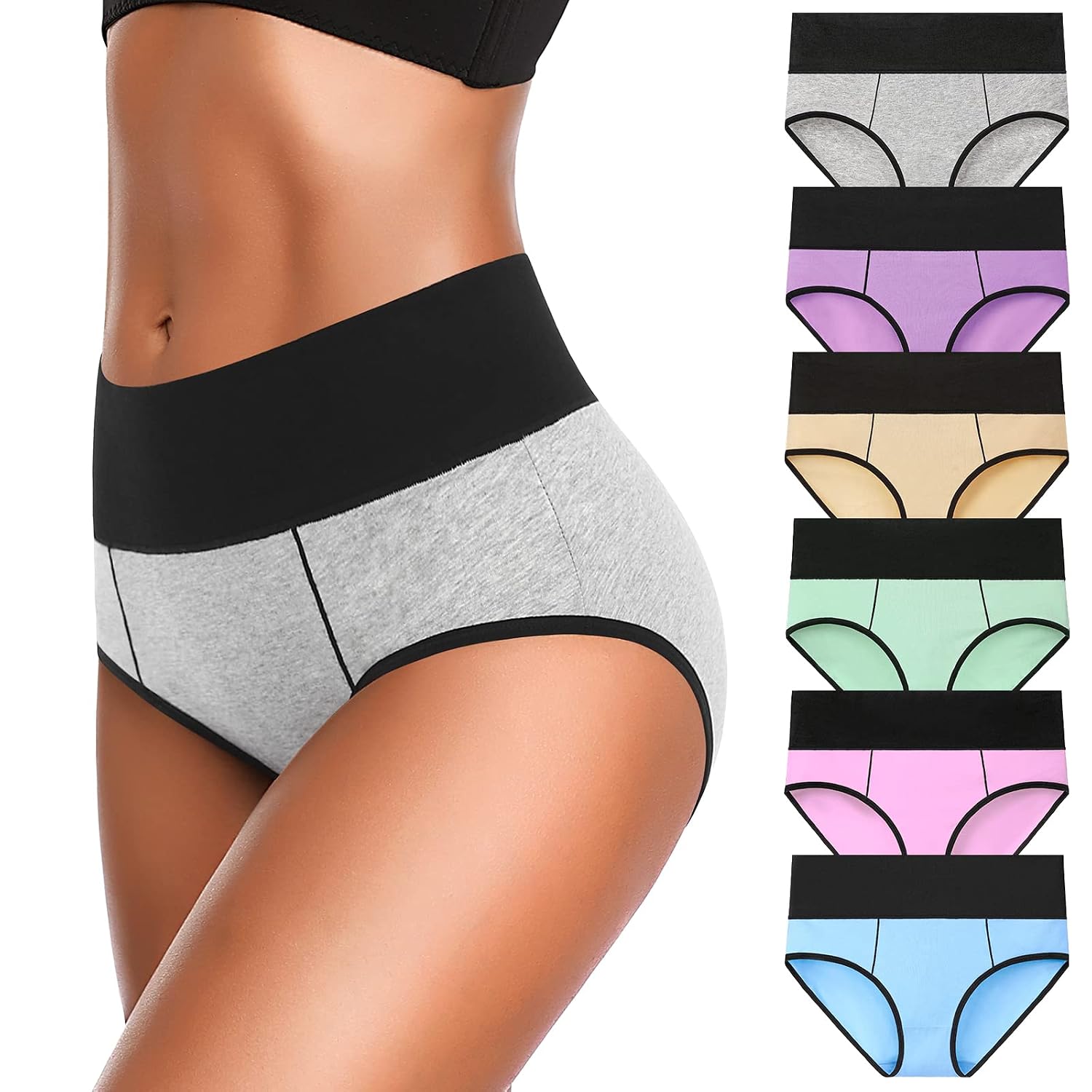 Eiggam Women's Cotton High Waisted Full Coverage Briefs — image 11