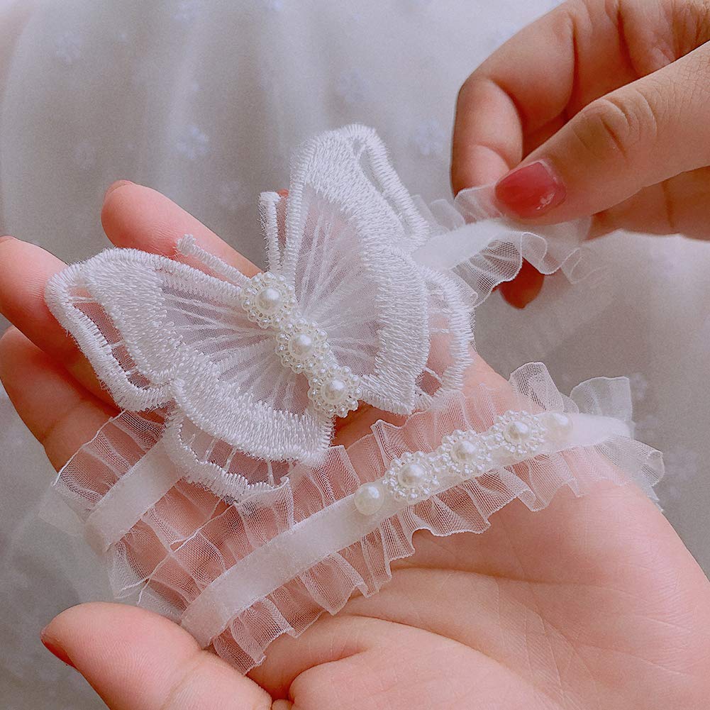 Kathsofy Lace Floral Wedding Garter — image 4