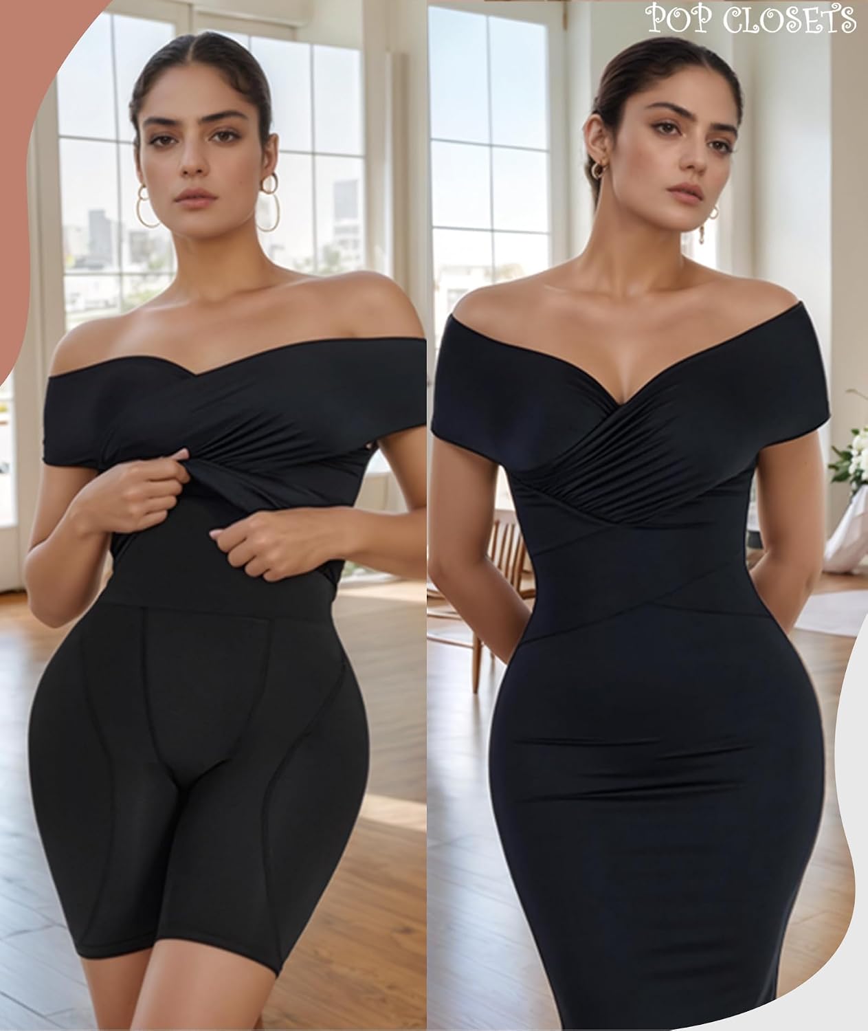 POP CLOSETS High Waisted Shapewear with Hip Pads — image 2