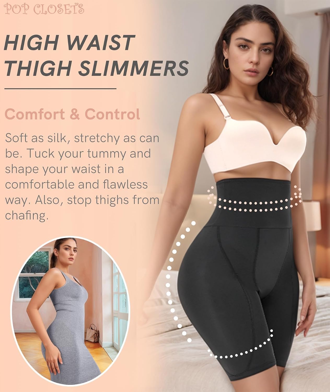 POP CLOSETS High Waisted Shapewear with Hip Pads — image 4