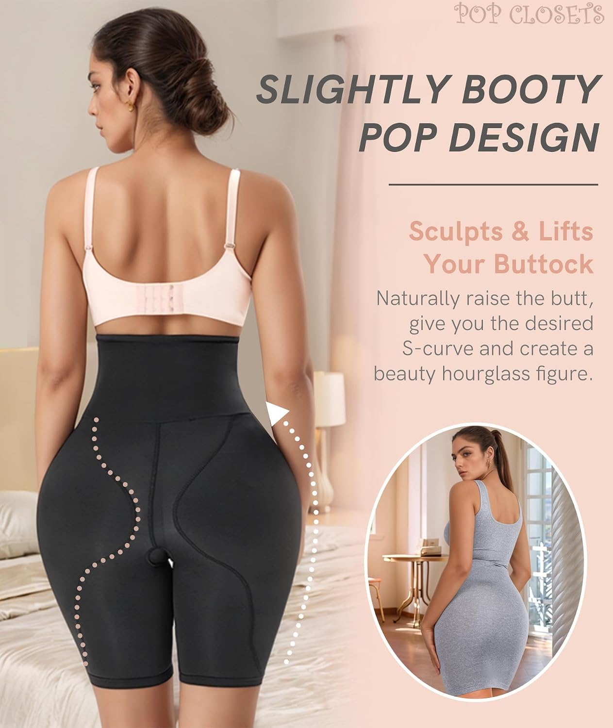 POP CLOSETS High Waisted Shapewear with Hip Pads — image 5