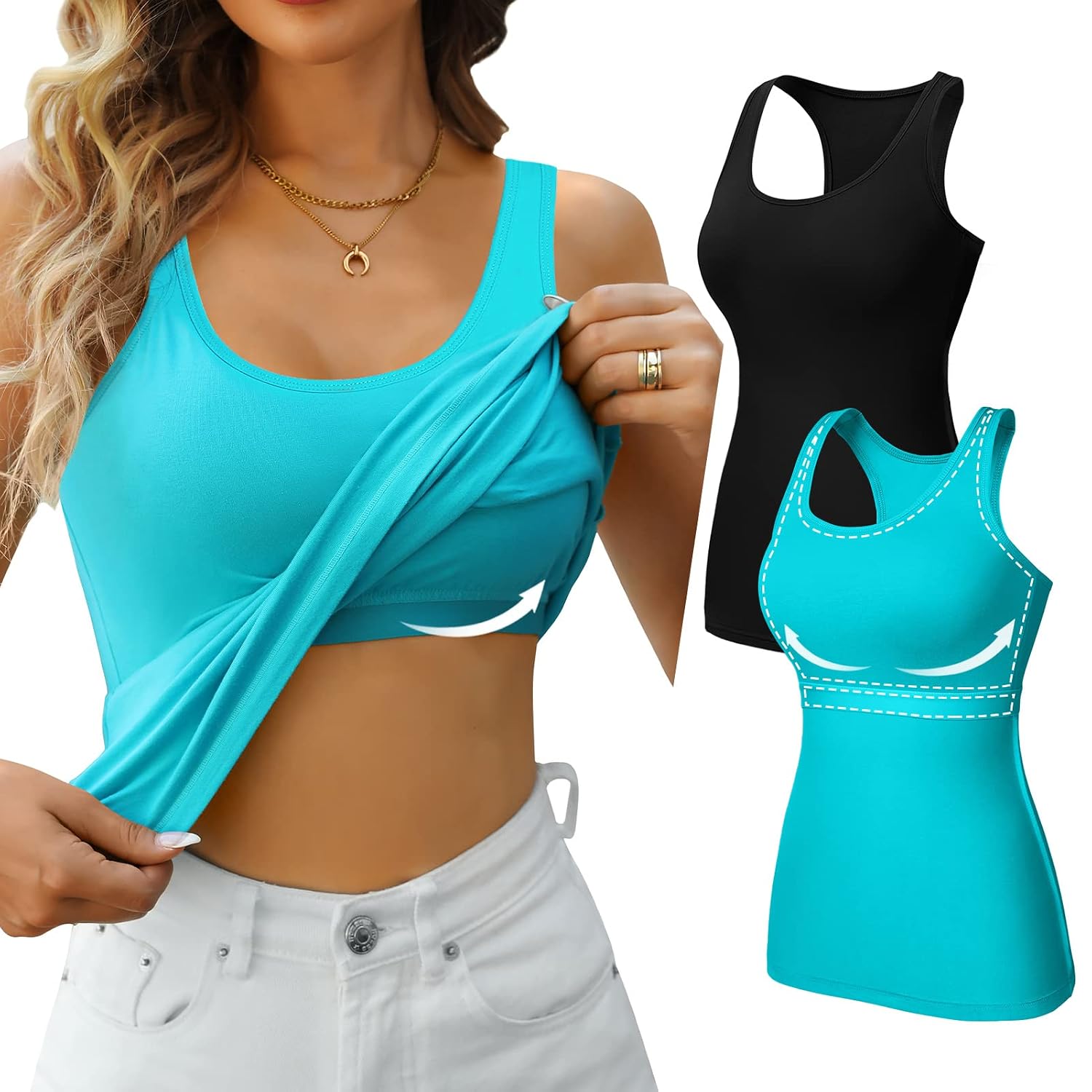 V FOR CITY Unpadded Shelf Bra Tank Top