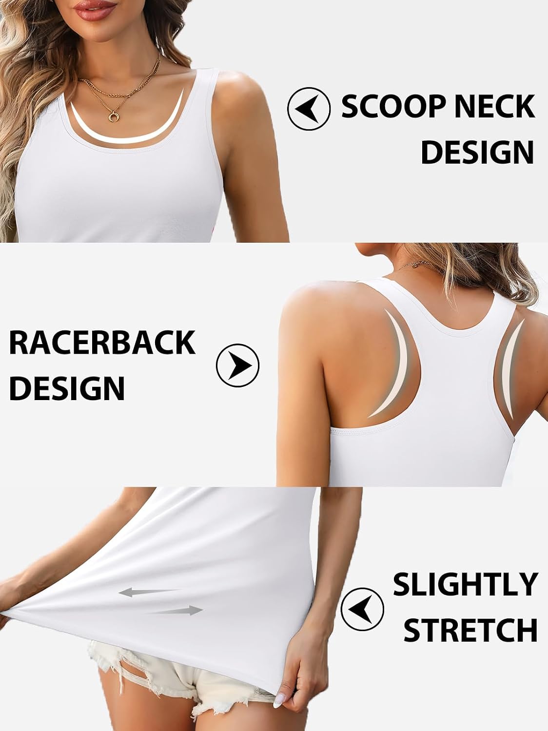 V FOR CITY Women's Cotton Racerback Shelf Bra Tank Top — image 5