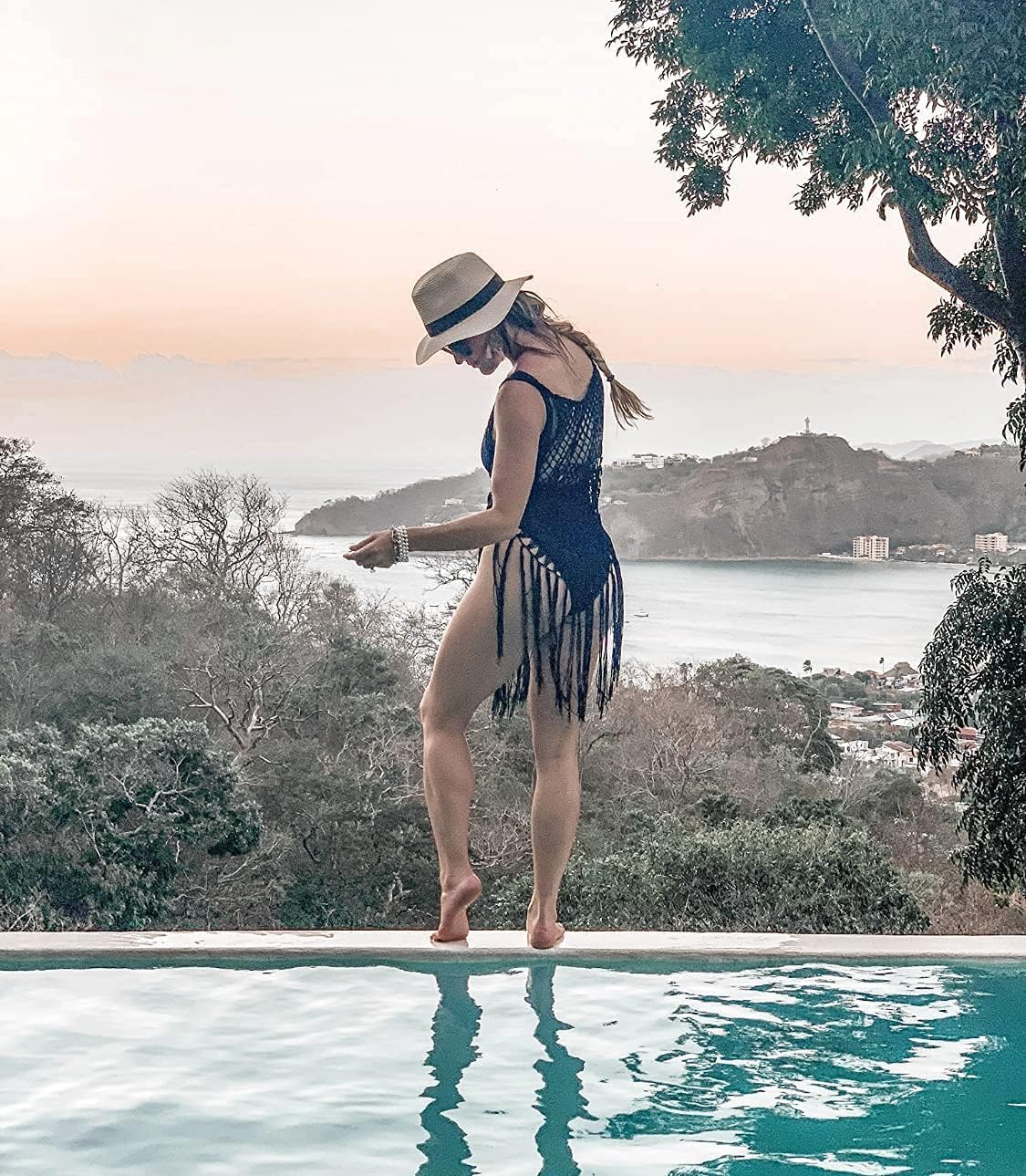 Ekouaer Crochet Tassel Swimsuit Cover Up — image 2