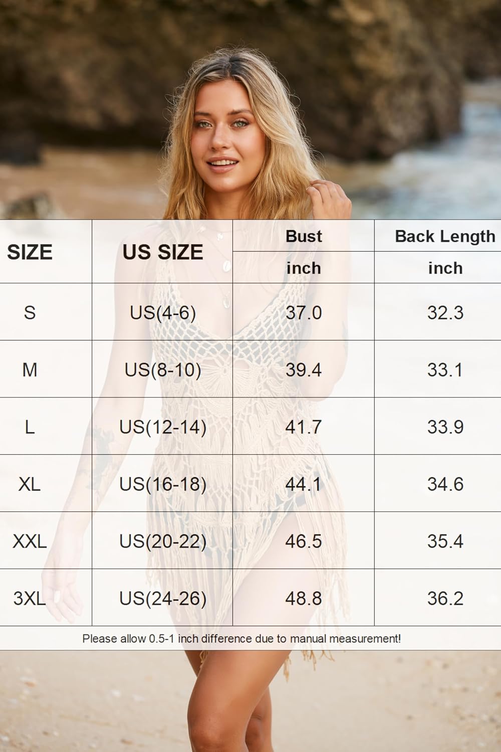 Ekouaer Crochet Tassel Swimsuit Cover Up — image 4