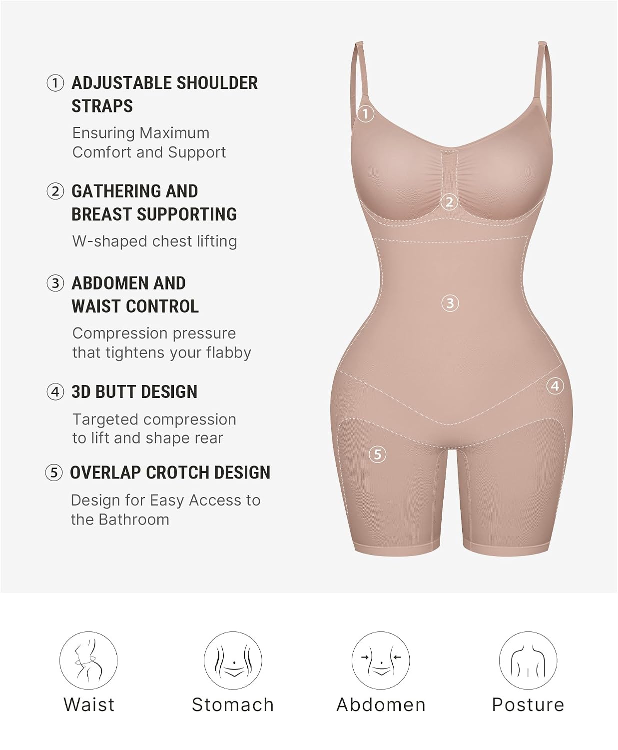FeelinGirl Seamless Tummy Control Shaper Bodysuit — image 6