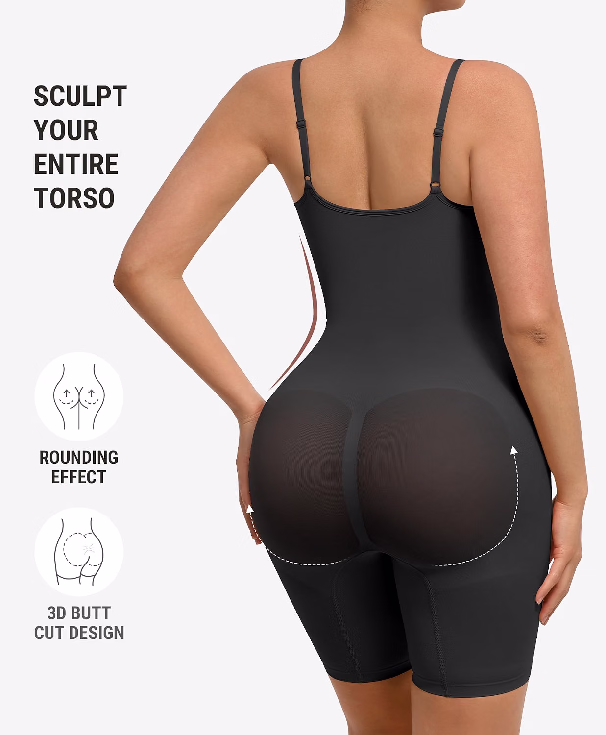 FeelinGirl seamless tummy control bodysuit, front view