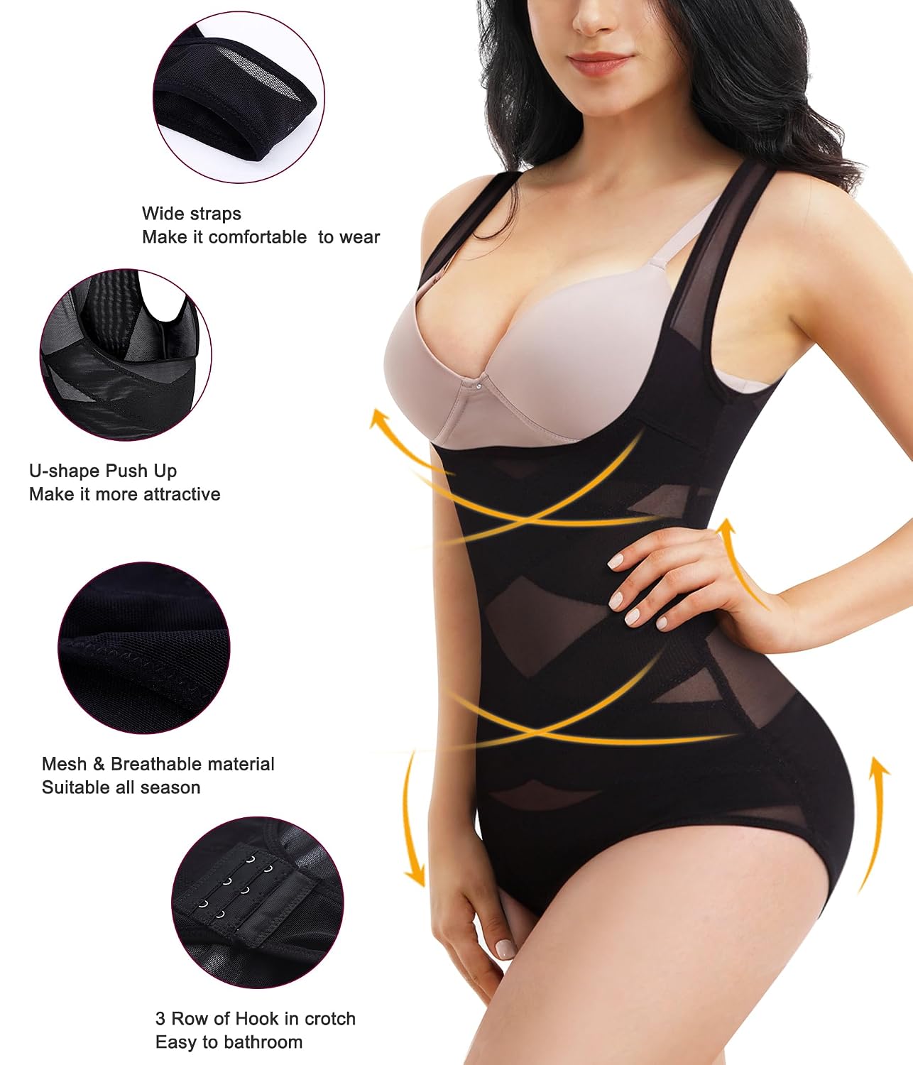 REYEOGO Women's Tummy Control Hi-Waist Shapewear Bodysuit — image 4