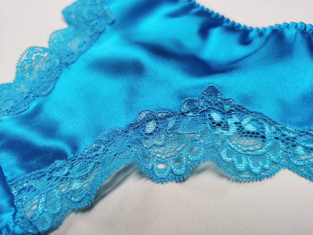 SilRiver Silk Satin Lace Thong Panties — image 4