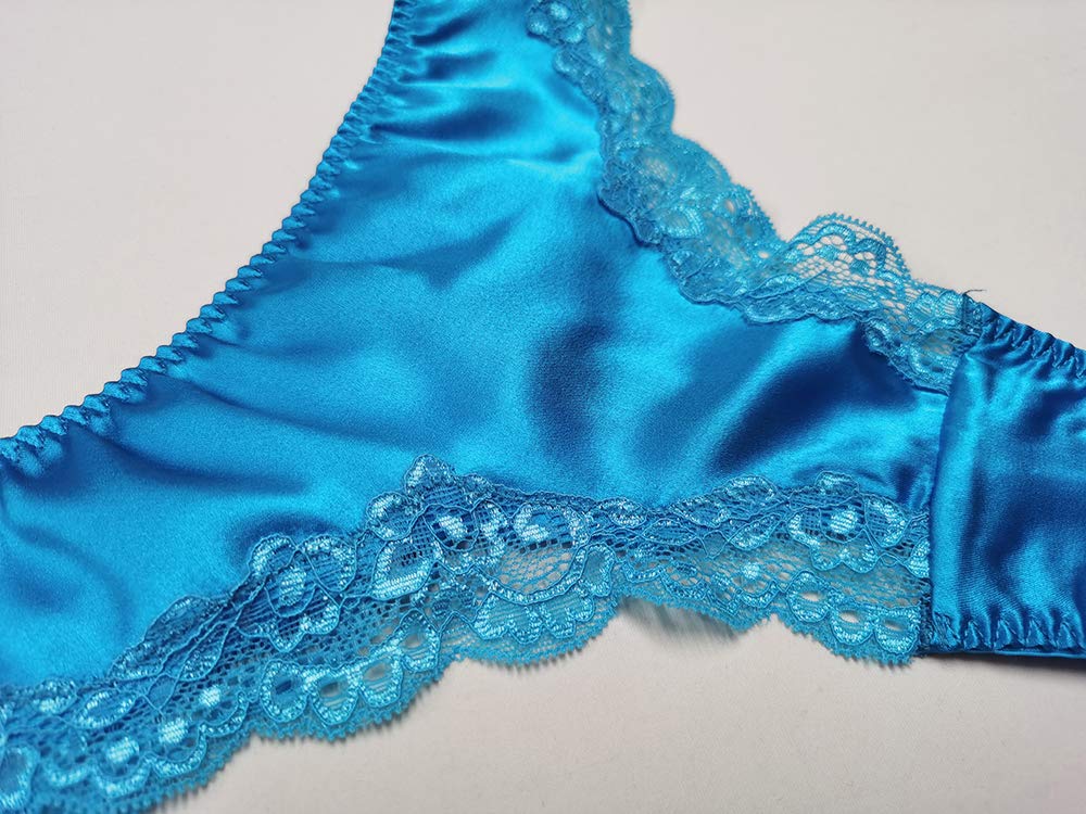 SilRiver Silk Satin Lace Thong Panties — image 6