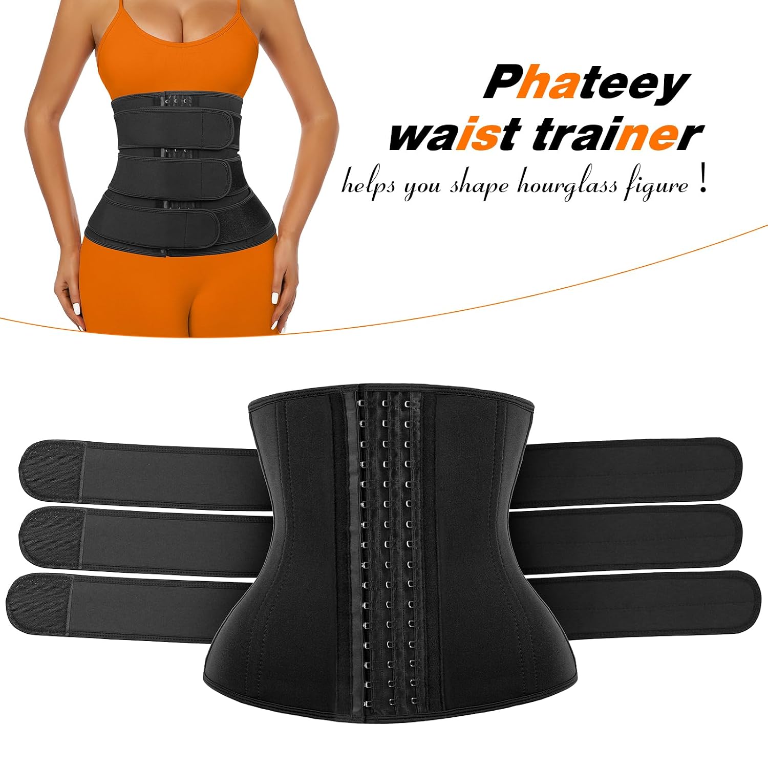 Phateey 3-Strap Waist Trainer Cincher — image 5