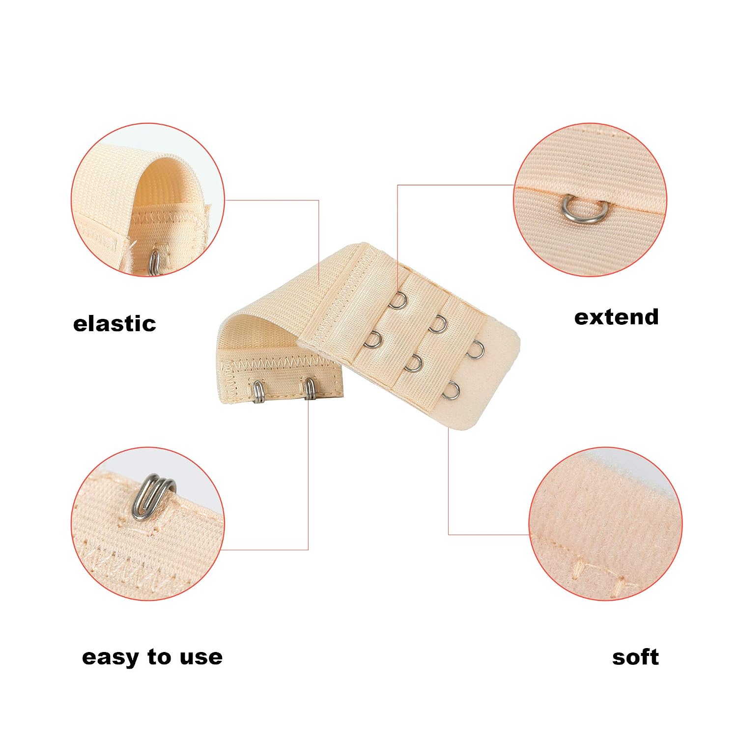 DAGUANZHI Bra Extenders 3 Rows 2 Hooks — image 3