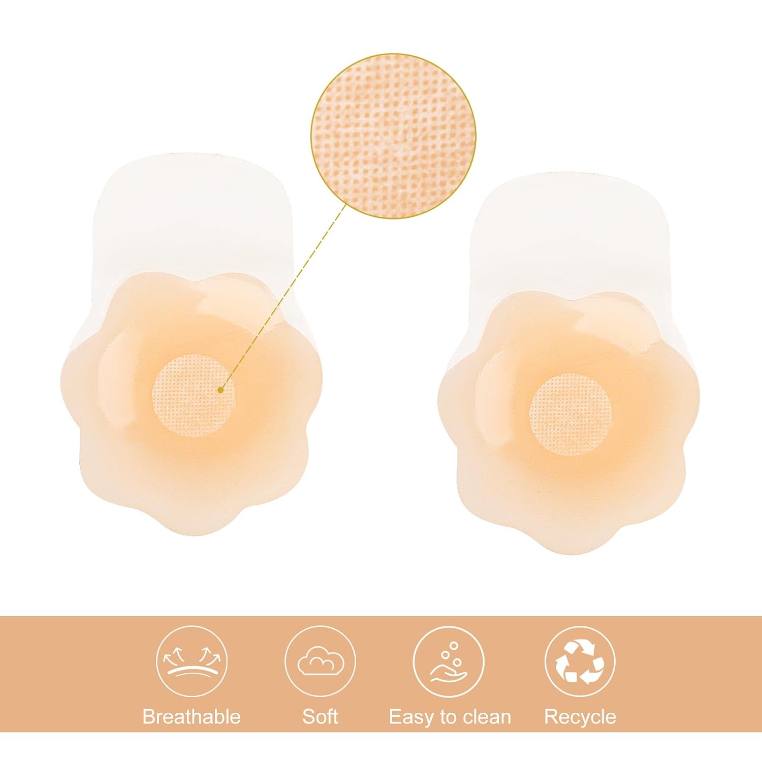 JOEEOS Reusable Silicone Nipple Covers Breast Tape — image 3