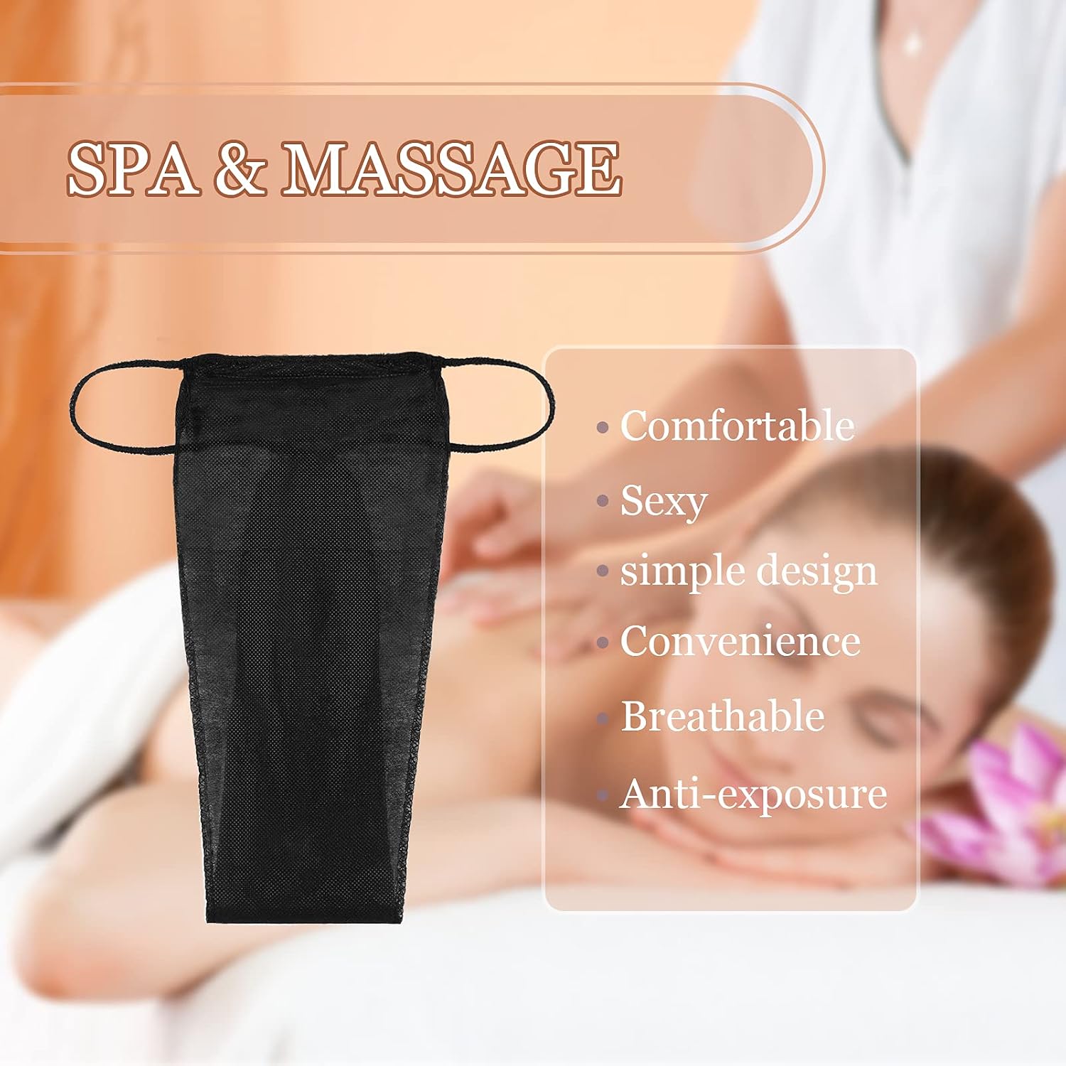 Geyoga 100 Pack Disposable Nonwoven Thong Panties — image 2