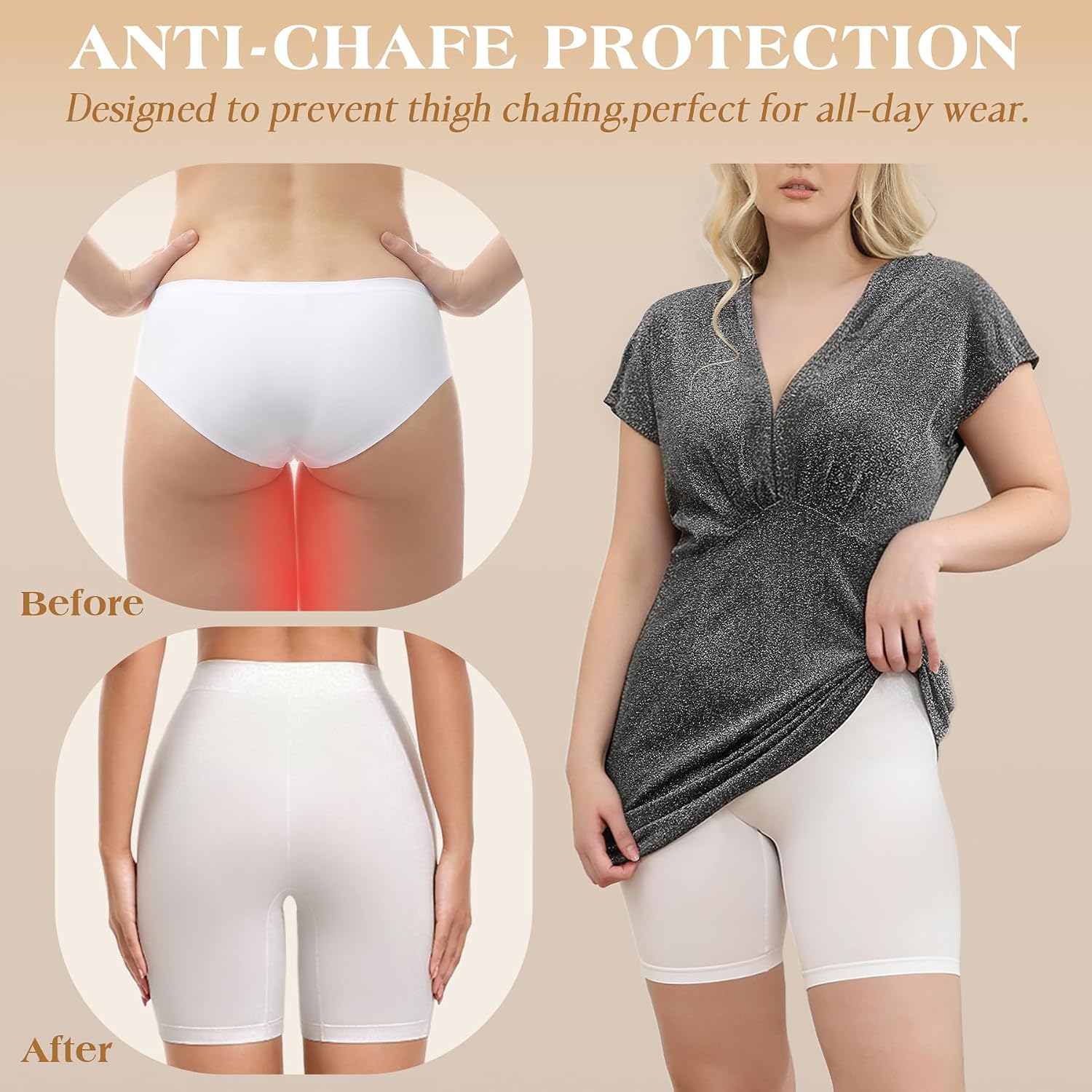 Reamphy Anti Chafing Slip Shorts 3 Pack — image 3